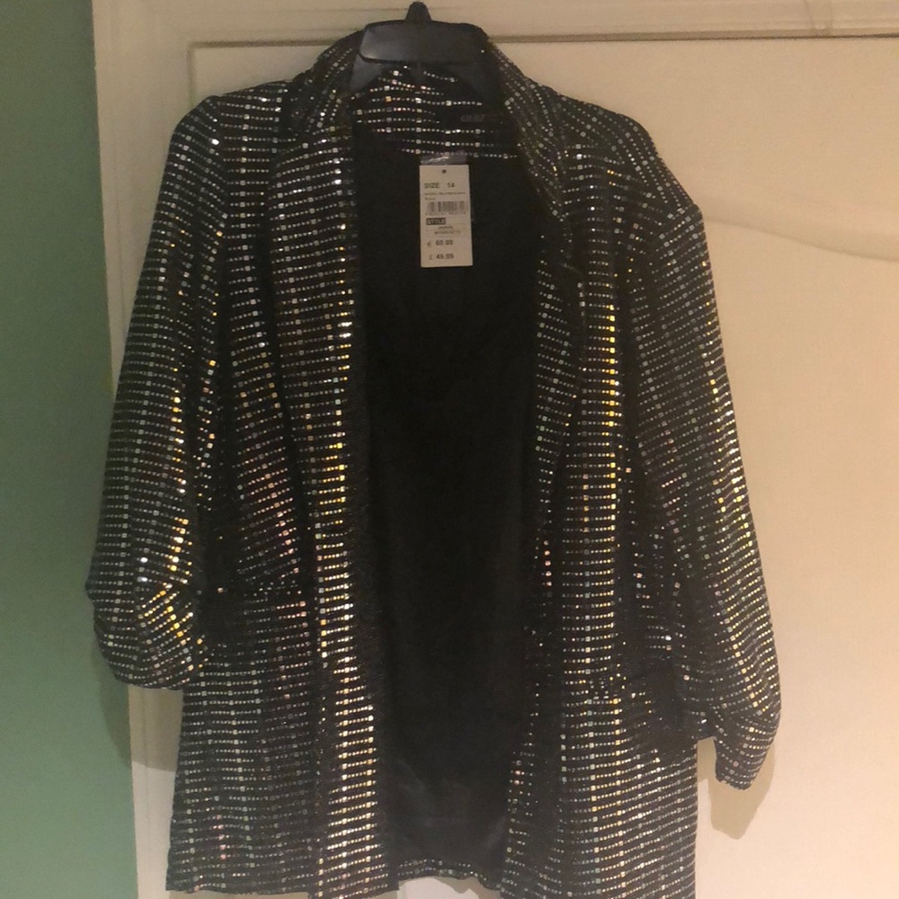 Silver metallic blazer